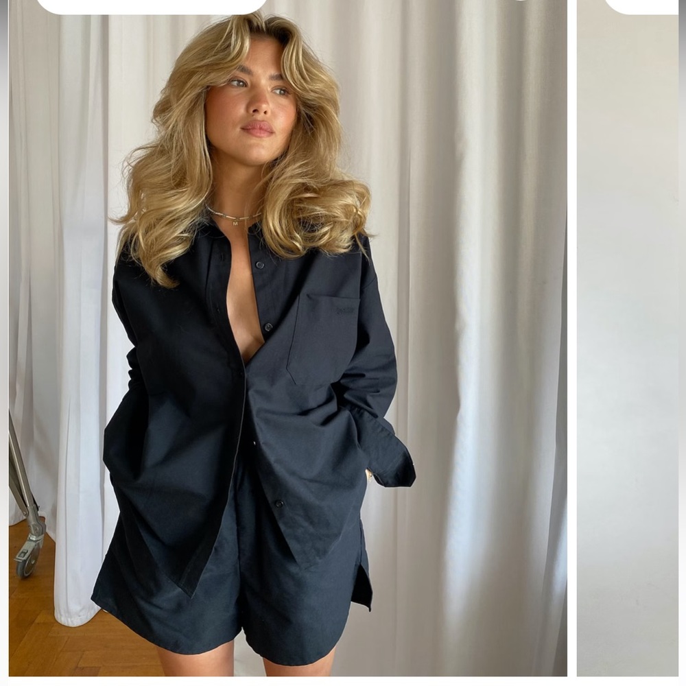 Djerf Avenue Breezy Shirt in Black Large